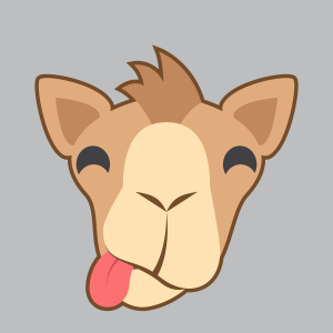 A camel with its tongue sticking out meaning Camel Case for accessible hashtags