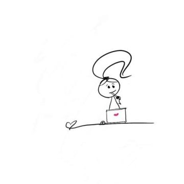 Disability Writer , stick figure Lilly is confused about the difference between alt text and image descriptions 