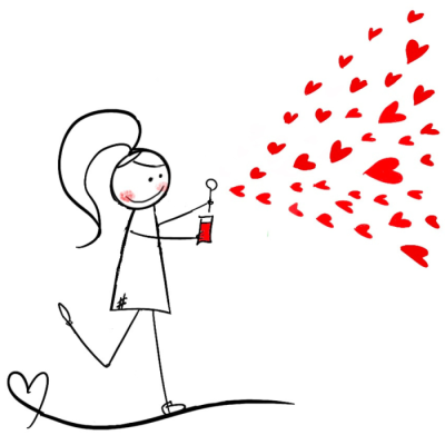 Disability Writer, stick figure Lilly is blowing hearts. Disability Writer, stick figure Lilly blowing hearts.