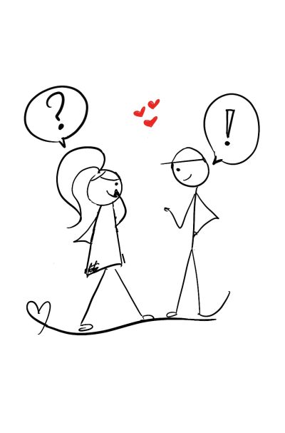 Disability Writer stick figure Lilly and her friend are standing across from each other thinking about how to speak about disability inclusion. Lilly has a question mark above her head; Ollie has an exclamation mark. Disability Writer stick figure Lilly  How To Speak to a disabled person