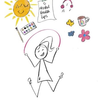 Disability Writer stick figure Lilly  stick mental health tips