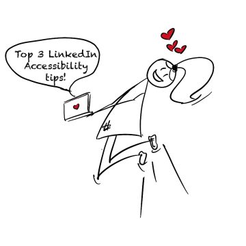 Stick figure top 3 LinkedIn tips