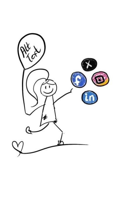 Disability Writer stick figure Lilly alt text and social media